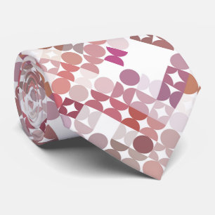 Cravate Motif d'art rétro rose poudré taupe mauve