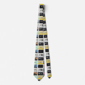 Cravate Motif d'art Retro vintage Cassette Mix Tapes (Devant)