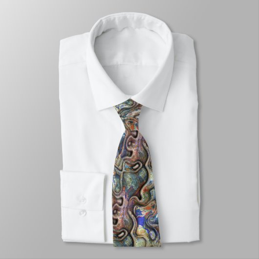 Cravate Motif d'art tendance rétro futuriste en marbre (Attaché)