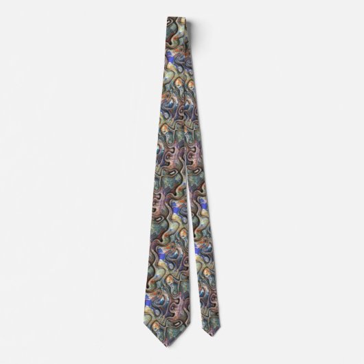 Cravate Motif d'art tendance rétro futuriste en marbre (Devant)