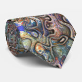 Cravate Motif d'art tendance rétro futuriste en marbre (Roulé)
