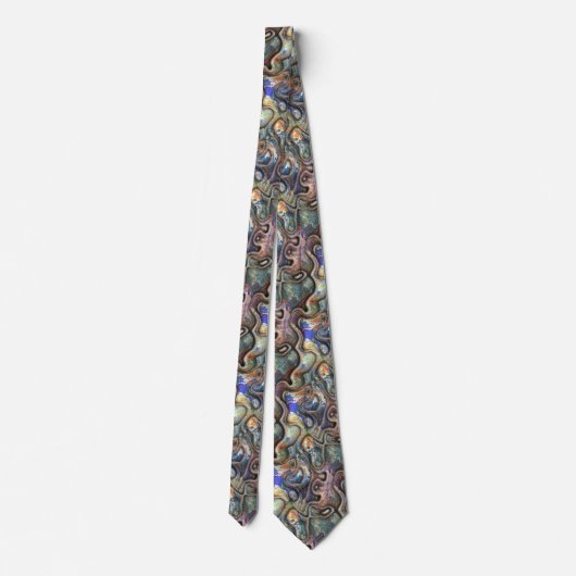 Cravate Motif d'art tendance rétro futuriste en marbre (Dos)