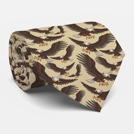 Cravate Motif d'attaque d'aigle (Roulé)