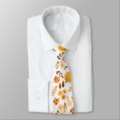Cravate Motif d'automne avec Citrouille, Feuille : Eléganc (Attaché)
