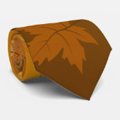 Cravate Motif d'automne avec feuilles d'érable en chute et (Roulé)