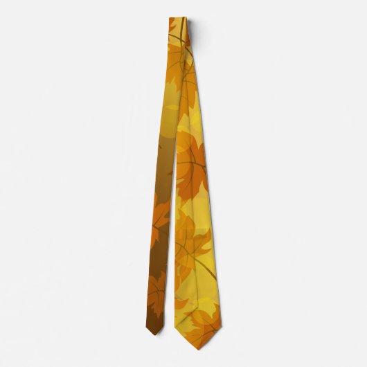 Cravate Motif d'automne avec feuilles d'érable en chute et (Dos)