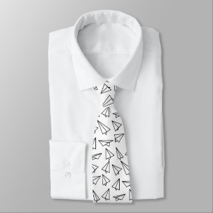 Cravate Motif d'avion papier irrégulier