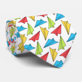 Cravate Motif d'avions en papier coloré (Roulé)