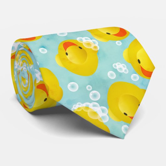 Cravate Motif de bain canards en caoutchouc (Roulé)