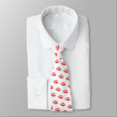 Cravate Motif de baiser au rouge à lèvres rouge (Attaché)