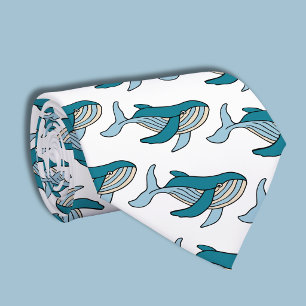 Cravate Motif de baleine bleue