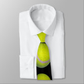Cravate Motif de balle de tennis noir jaune, (Attaché)