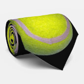 Cravate Motif de balle de tennis noir jaune, (Roulé)