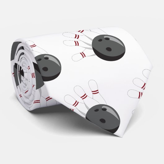 Cravate Motif de balle et de broches de Bowling personnali (Roulé)
