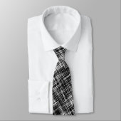Cravate Motif de bande Abstrait noir et blanc (Attaché)