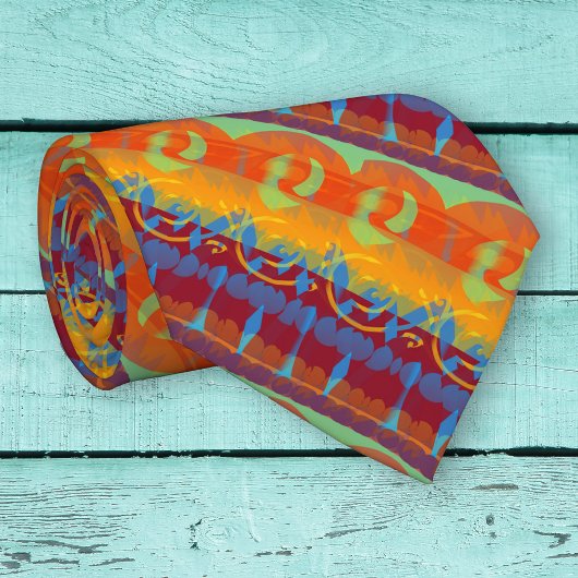 Cravate Motif de bande artistique colorée