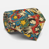 Cravate Motif de bande dessinée Vintage rétro (Roulé)