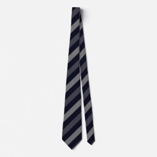 Cravate Motif de bande diagonale en noir, charbon et Gr