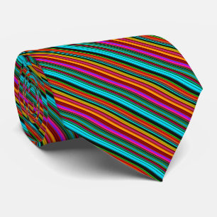 Cravate Motif de bande multicolore joyeux