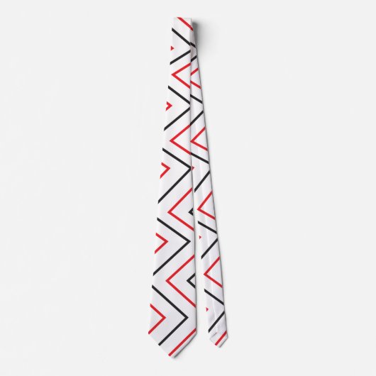 Cravate Motif de bande verticale rouge et noir (Devant)