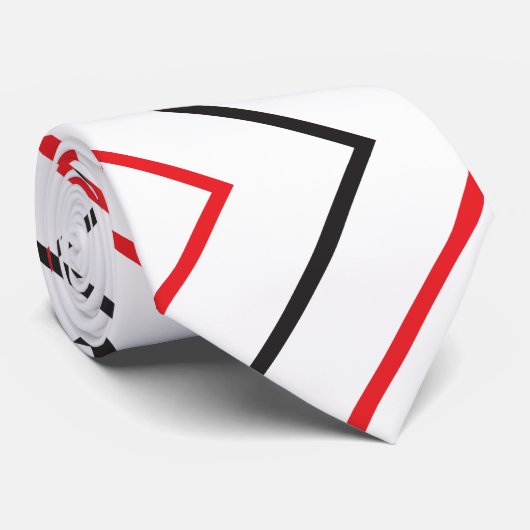 Cravate Motif de bande verticale rouge et noir (Roulé)