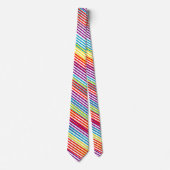 Cravate Motif de bandes colorées (Devant)