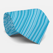 Cravate Motif de bandes en angle turquoise (Roulé)