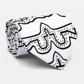 Cravate Motif de bandes tribales en noir et blanc (Roulé)