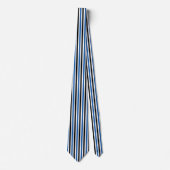 Cravate Motif de bandes verticales en bleu noir (Devant)