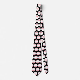 Cravate Motif de base-ball Pitcher Batcher Catcher noir