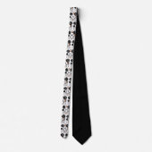 Cravate Motif de baseball moderne noir blanc orange (Dos)