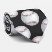 Cravate Motif de baseball peint (Roulé)