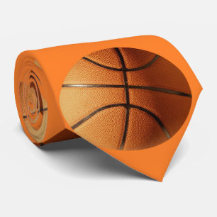 Cravate Motif de basket-ball orange,