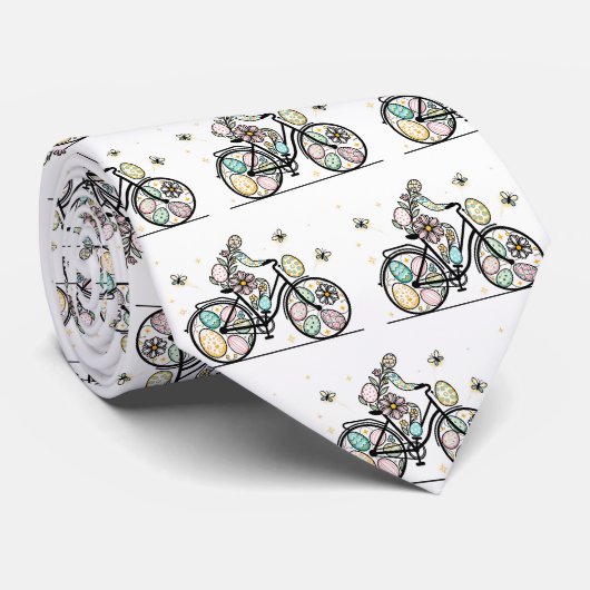 Cravate Motif de bicyclette de Pâques (Roulé)