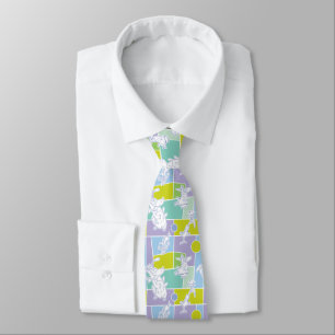 Cravate Motif de bloc couleur vache et poulet