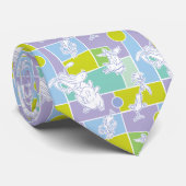 Cravate Motif de bloc couleur vache et poulet (Roulé)