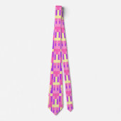 Cravate Motif de bloc de pixels géométriques rose pastel v (Devant)