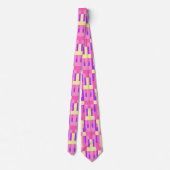Cravate Motif de bloc de pixels géométriques rose pastel v (Dos)