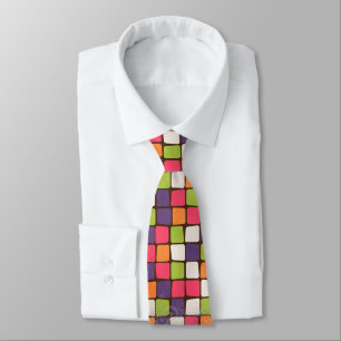 Cravate motif de blocs abstrait