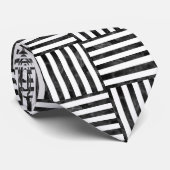 Cravate Motif de blocs d'aquarelle noir et blanc (Roulé)