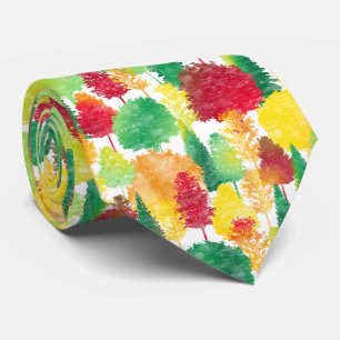 Cravate Motif de Bois d'automne