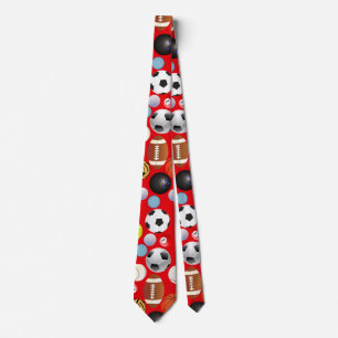 Cravate Motif de boules de sport. B. Rouge BG