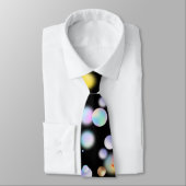 Cravate motif de boules flottantes 3D. BG noir (Attaché)