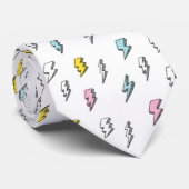 Cravate Motif de boulon de foudre à doodle mignon (Roulé)