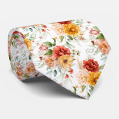 Cravate Motif de bouquet de fleurs Red Peony (Roulé)