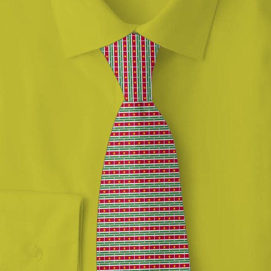Cravate Motif de brique du drapeau du Suriname