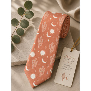 Cravate Motif de cactus blanc