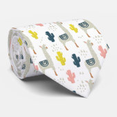 Cravate Motif de cactus et de lamas (Roulé)