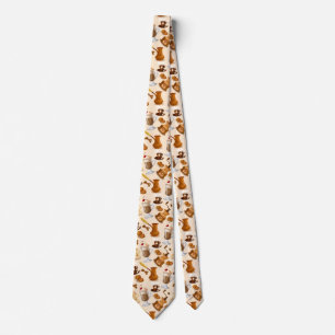 Cravate Motif de café et de biscuit