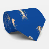 Cravate Motif de calmar bleu profond (Roulé)